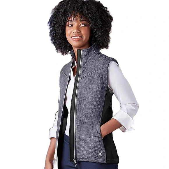 Spyder S17275 Ladies' Pursuit Vest black heather gray large NWT - Picture 1 of 15
